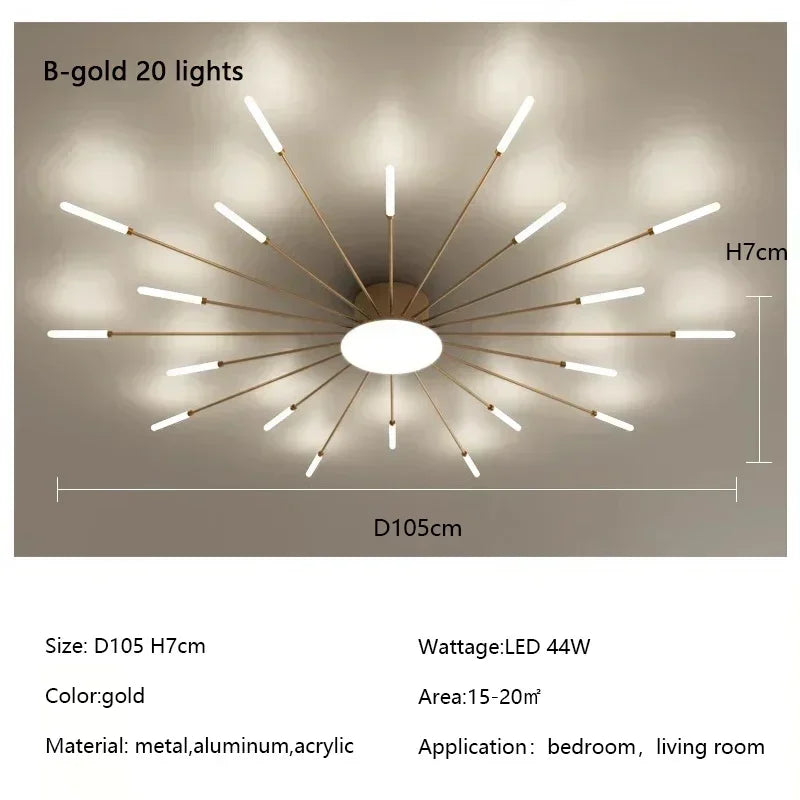 Modern Spiral Firework Led Chandelier Lighting Living Dining Room Ceiling Lights Luminaria Home Decor Bedroom Loft Dimmable Lamp