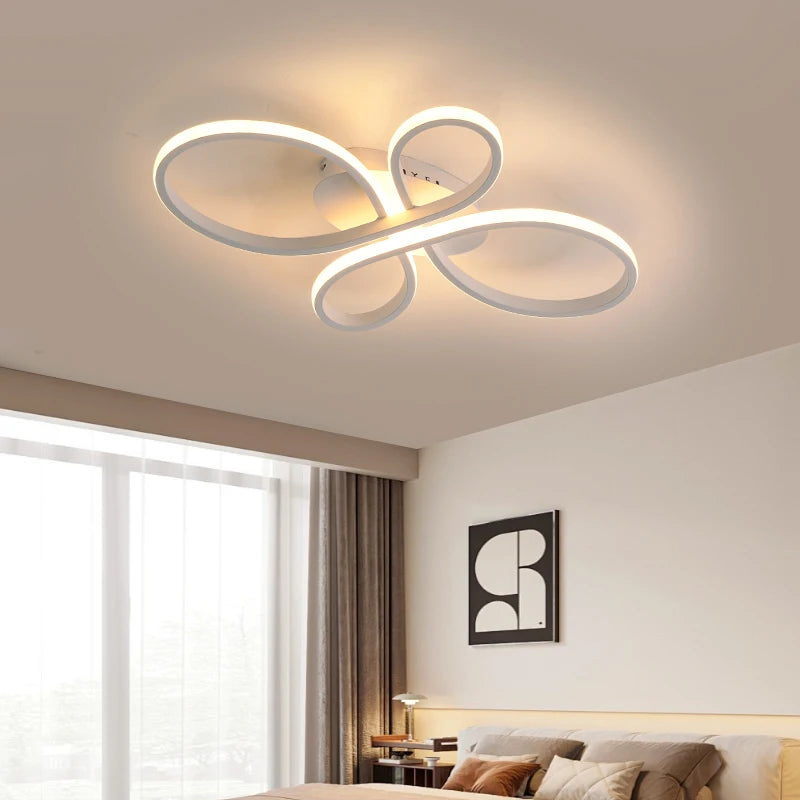 Smart Home Alex White/Black Finish Modern Led Chandelier For Living Room Bedroom Study Room Dimmable Ceiling Chandelier Fixture