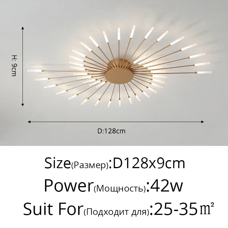 Modern Led Ceiling Chandelier Lights For Bedroom Living Room Minimalist Fireworks Led Ceiling Lamp Chandeliers Black