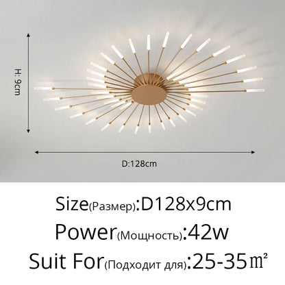 Modern Led Ceiling Chandelier Lights For Bedroom Living Room Minimalist Fireworks Led Ceiling Lamp Chandeliers Black