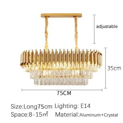 Luxury Modern Crystal Ceiling Chandelier For Living Room Lights Lustre Home Decor Indoor Lighting LED Dining Room Pendant Light