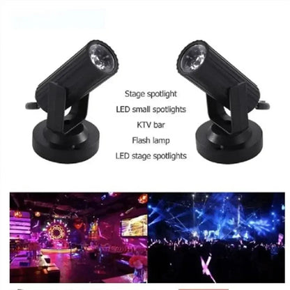 85-265V Mini RGB Spotlight LED Stage Lighting Effect Lightweight for Party Wedding Mirror Ball Club Dj Disco Bar KTV Events