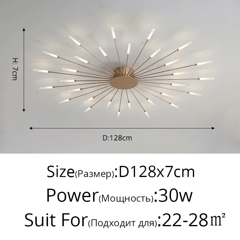 Modern Led Ceiling Chandelier Lights For Bedroom Living Room Minimalist Fireworks Led Ceiling Lamp Chandeliers Black