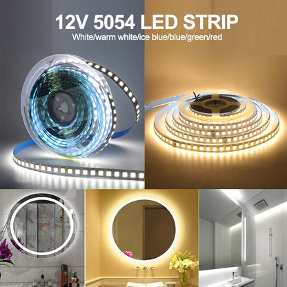 12V 24V LED Strip 5050 5054 LED Tape Diode 5M 60 120 240 480LEDs/m SMD2835 Waterproof Ribbon Home Room Decor Warm Natural White