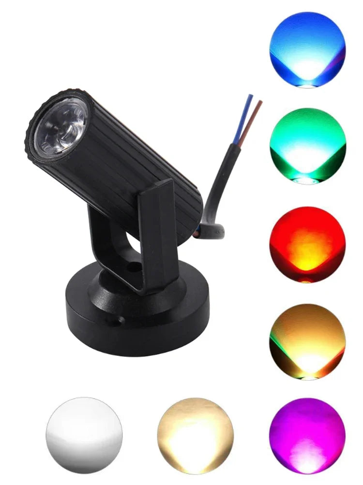 85-265V Mini RGB Spotlight LED Stage Lighting Effect Lightweight for Party Wedding Mirror Ball Club Dj Disco Bar KTV Events