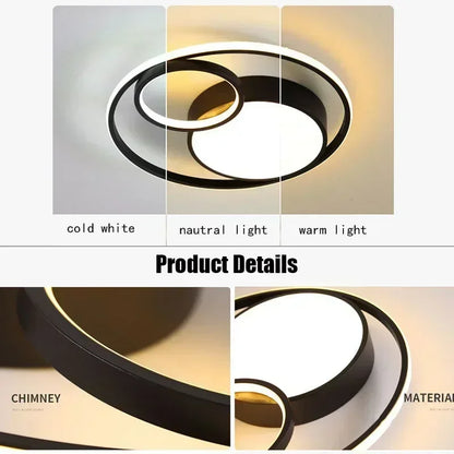 Nordic LED Master Bedroom Ceiling Light Modern Circular Dining Room Lighting Creative Iron Art Home Furnishing Decor Wall Lamps