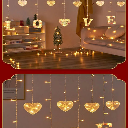 Wedding Decoration Led Fairy String Lights Garland Curtain for Valentine Day Gift Party Home Room New Year Christmas Decor 2024