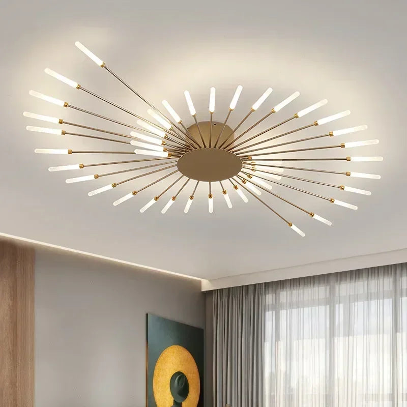 Modern Spiral Firework Led Chandelier Lighting Living Dining Room Ceiling Lights Luminaria Home Decor Bedroom Loft Dimmable Lamp