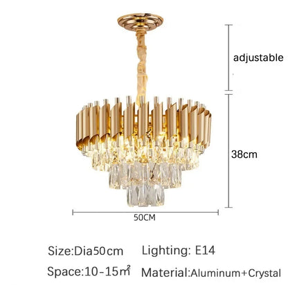 Luxury Modern Crystal Ceiling Chandelier For Living Room Lights Lustre Home Decor Indoor Lighting LED Dining Room Pendant Light