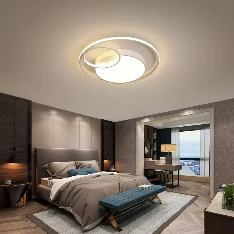 Nordic LED Master Bedroom Ceiling Light Modern Circular Dining Room Lighting Creative Iron Art Home Furnishing Decor Wall Lamps