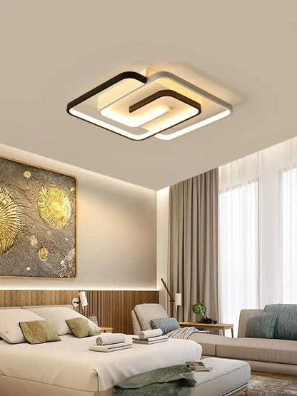 LED bedroom lamp simple modern ceiling lamp energy saving eye care extremely simple black and white creative room lighting lamps