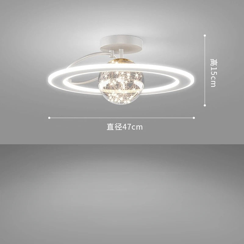 SANDYHA Modern Led Chandeliers Luxury Babysbreath Golden Glass Ball Ceiling Lights Living Dining Table Bedroom Home Decoration