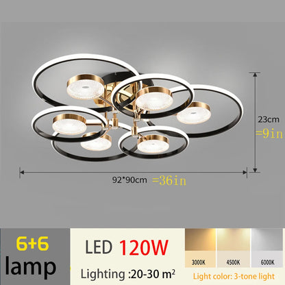 Modern led ceiling light, bedroom/living room chandelier, kitchen/dining room lighting brightness adjustable ceiling chandelier