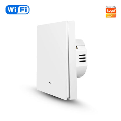 Tuya WiFi Smart Light Switch Push Button No/With Neutral Wire SmartLife Remote Timing Control Panel Works With Alexa Google Home