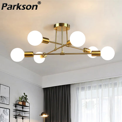 Modern LED Ceiling Lights Industrial Iron Black/Golden Nordic Minimalist Home Decoration Living Room Dining Room Ceiling Lamps