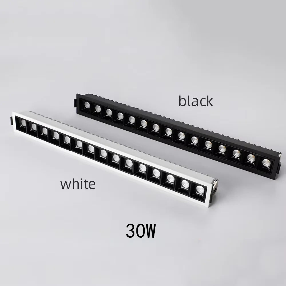 Aluminum Recessed Square Led Ceiling Grille Light 3W6W9W15W20W30W 110V 220V Led Linear Light CERR COB Spot Lamp Down light CRI97