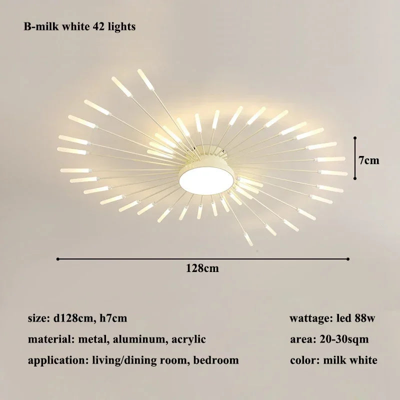 Modern Spiral Firework Led Chandelier Lighting Living Dining Room Ceiling Lights Luminaria Home Decor Bedroom Loft Dimmable Lamp