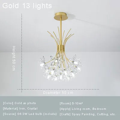 Ceiling Led Chandelier Modern Crystal Lamp Lustre Living Room Hanging Light Fixtures Kitchen Bedroom Home Decoration Black