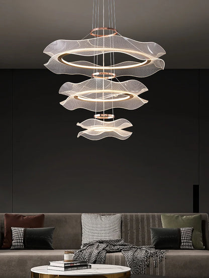 Round Modern Home Led Light for Living Room Nordic Led Ceiling Chandelier for Dining Room Indoor Living Room Pendant Lights