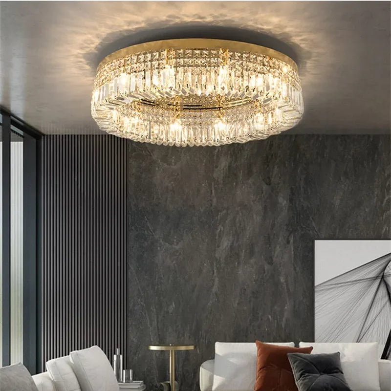 Modern Crystal Ceiling Light for Dining Room Led Chandeliers Lighting Gold Pendant Lamp Living Room Decoration