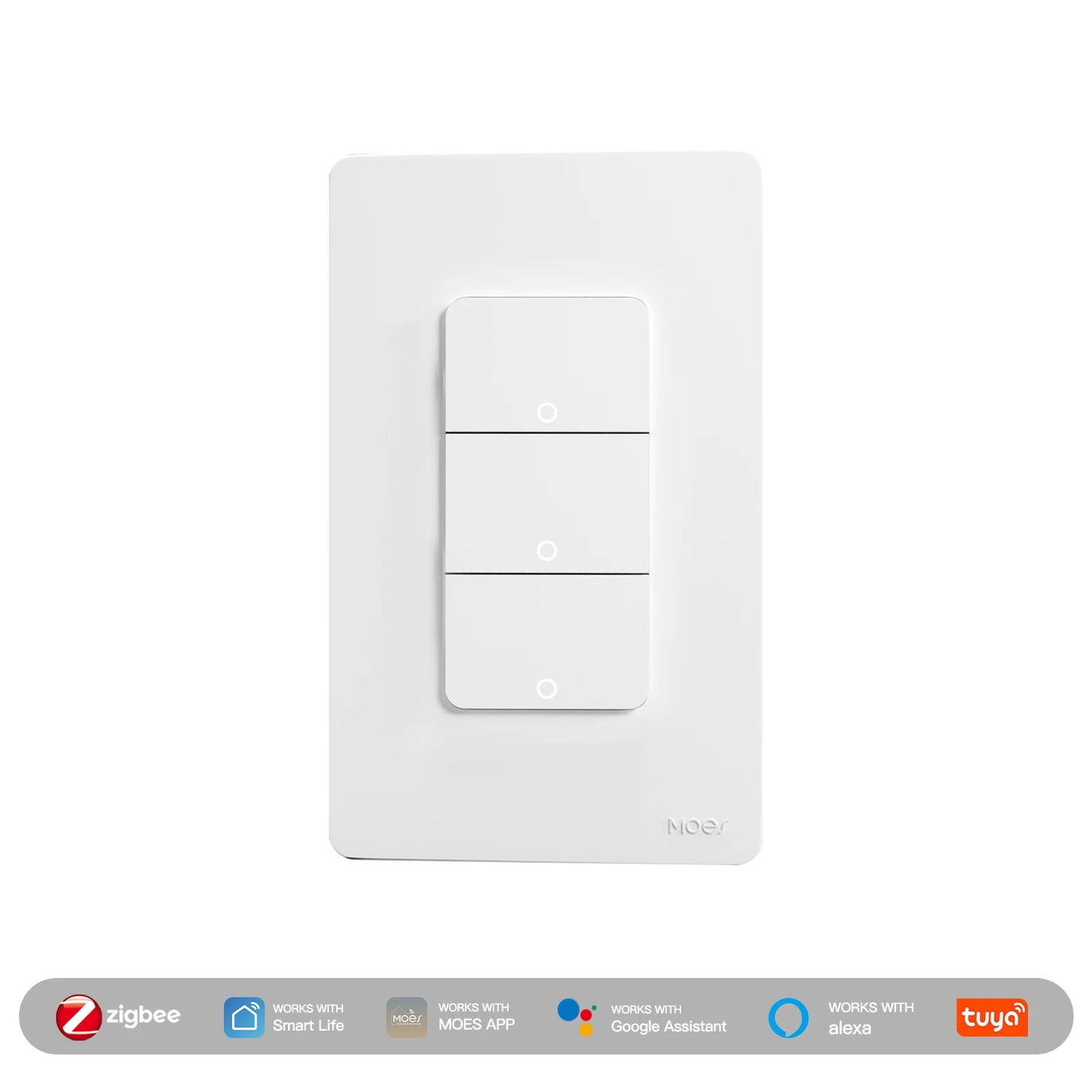 MOES Tuya Zigbee Smart Switch US Version 1-4 Gang Outgoing Ground Neutral Wire App Remote Control Work With Alexa Google Home