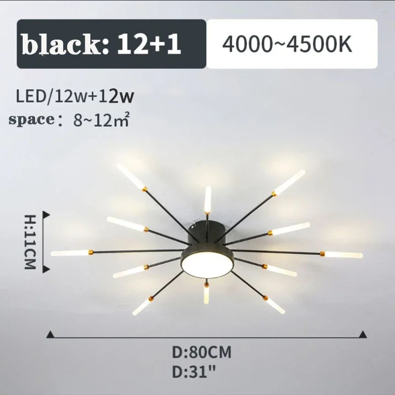 Firework Ceiling Lamp Chandelier New Aisle Led Light For Study Room Bedroom Villa Foyer Kitchen Indoor Fixture Celling Lustre