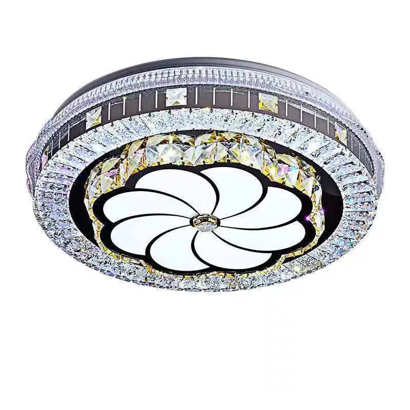 Silver Crystal LED Chips Crystal Lamp Lighting Fixture LED Circle Light Diameter 500mm Pendant in Bedroom Living Room