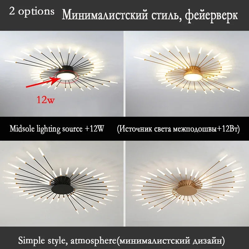 Firework Ceiling Lamp Chandelier New Aisle Led Light For Study Room Bedroom Villa Foyer Kitchen Indoor Fixture Celling Lustre