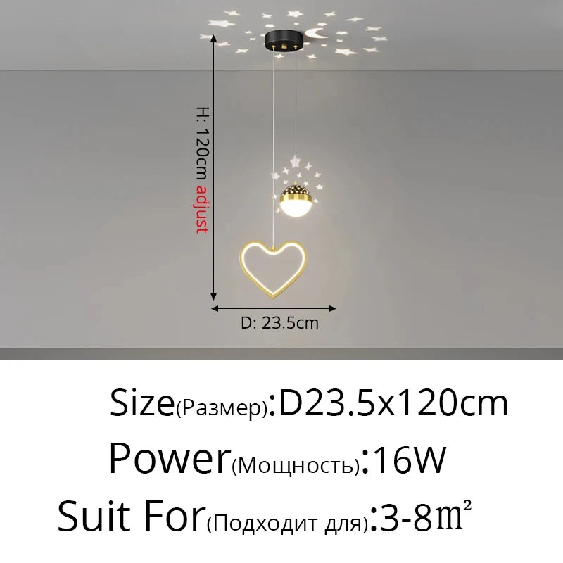 Modern Minimalist Led Ceiling Chandelier Hanging Wire Fixture for Living Room Bedroom Lamp Home Decor Indoor Lighting Black Gold