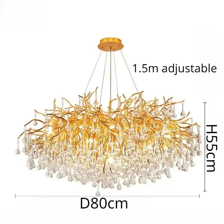 Ceiling Light Chandelier Modern Hotel Bedroom Dning Room Living Room Home Interior Glossy Led Gold Luxury Chandelier