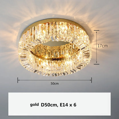 Modern Crystal Ceiling Light for Dining Room Led Chandeliers Lighting Gold Pendant Lamp Living Room Decoration