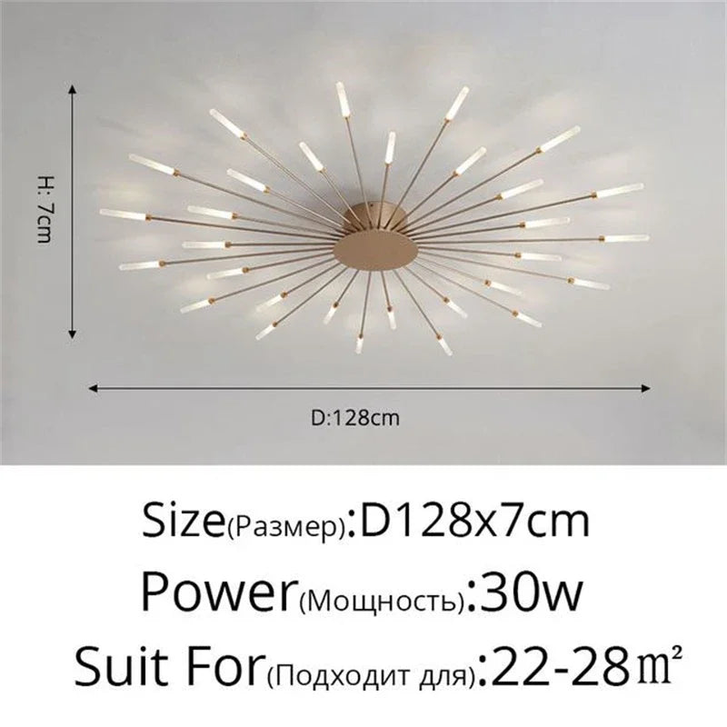 Firework Ceiling Lamp Chandelier New Aisle Led Light For Study Room Bedroom Villa Foyer Kitchen Indoor Fixture Celling Lustre