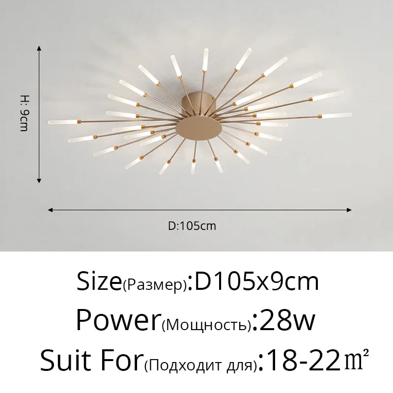 Modern Led Ceiling Chandelier Lights For Bedroom Living Room Minimalist Fireworks Led Ceiling Lamp Chandeliers Black