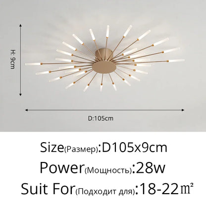 Modern Led Ceiling Chandelier Lights For Bedroom Living Room Minimalist Fireworks Led Ceiling Lamp Chandeliers Black