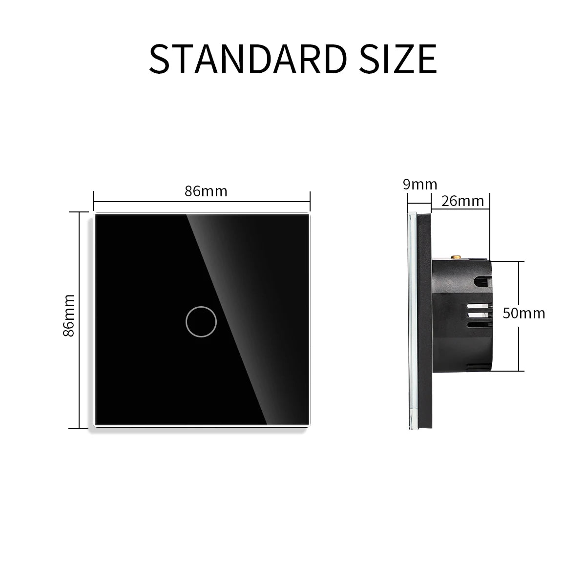 Bingoelec 1/2/3 Gang 2way ZigBee Wall Touch Switch with Socket EU Smart Black Light Switch Support Alexa Google Tuya Smart Home