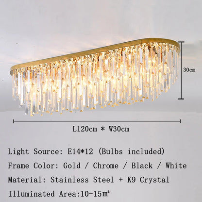 Crystal Square Ceiling Lights New Gold Lamps Modern Plafonnier LED Lighting for Living Room Luxury Lustres Home Decor Luminaria