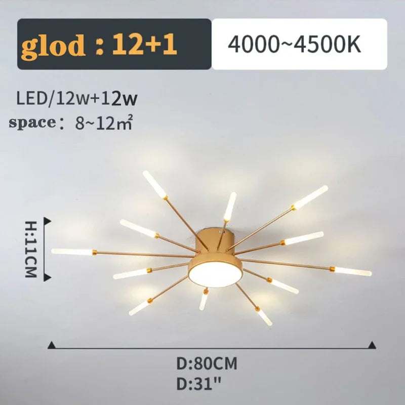 Firework Ceiling Lamp Chandelier New Aisle Led Light For Study Room Bedroom Villa Foyer Kitchen Indoor Fixture Celling Lustre