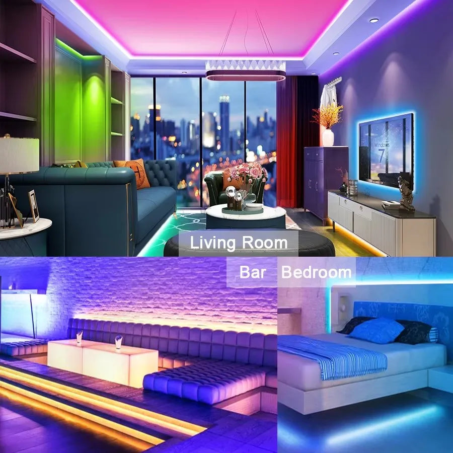 Led Room Light 10M 2835 5050 Smart Rgb Strip 12V Ribbon 30M Led Lighting Bar Bedroom Kitchen Decoration Gaming Room Accessories