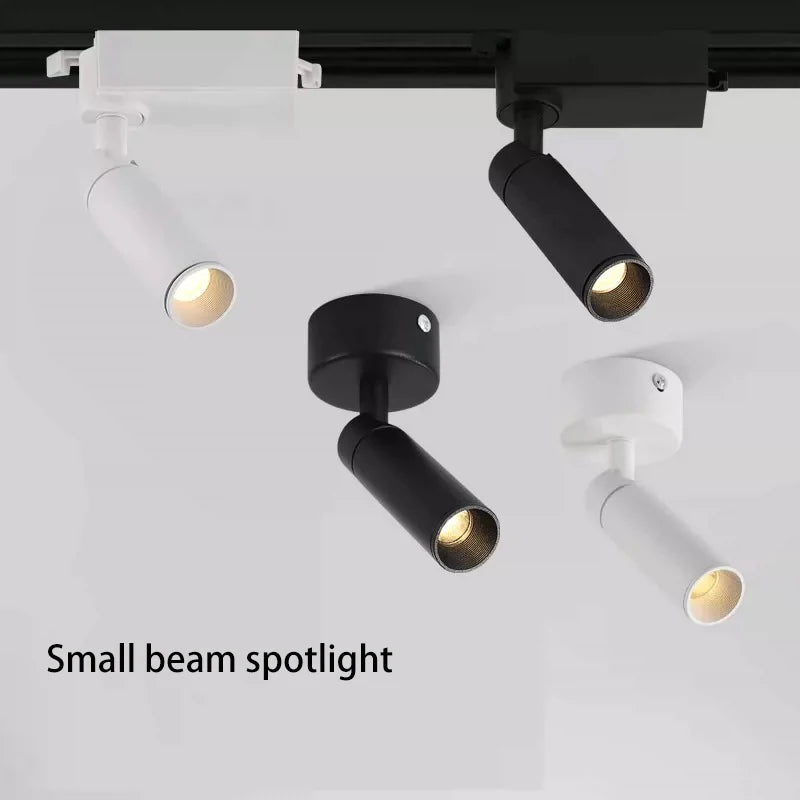 Led Spot Lights Small Beam Angle 8 Degree Spotlight COB Surface Mounted Track Lamp Adjustable Angle Key Lighting For Home Hotel