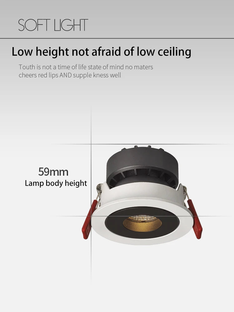 BRGT LED Spotlights Recessed Round Downlight 7W 12W Adjustable Angle Ceiling Lamp Aluminum For Kitchen Living Room Bedroom Light