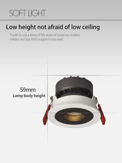 BRGT LED Spotlights Recessed Round Downlight 7W 12W Adjustable Angle Ceiling Lamp Aluminum For Kitchen Living Room Bedroom Light