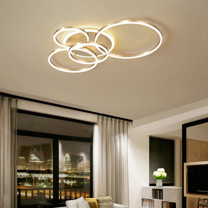 Modern chandelier Led Circle Ring Ceiling Lights For Living Room Bedroom Study Room Ceiling Lamp Black/White/Golden pendant Lamp