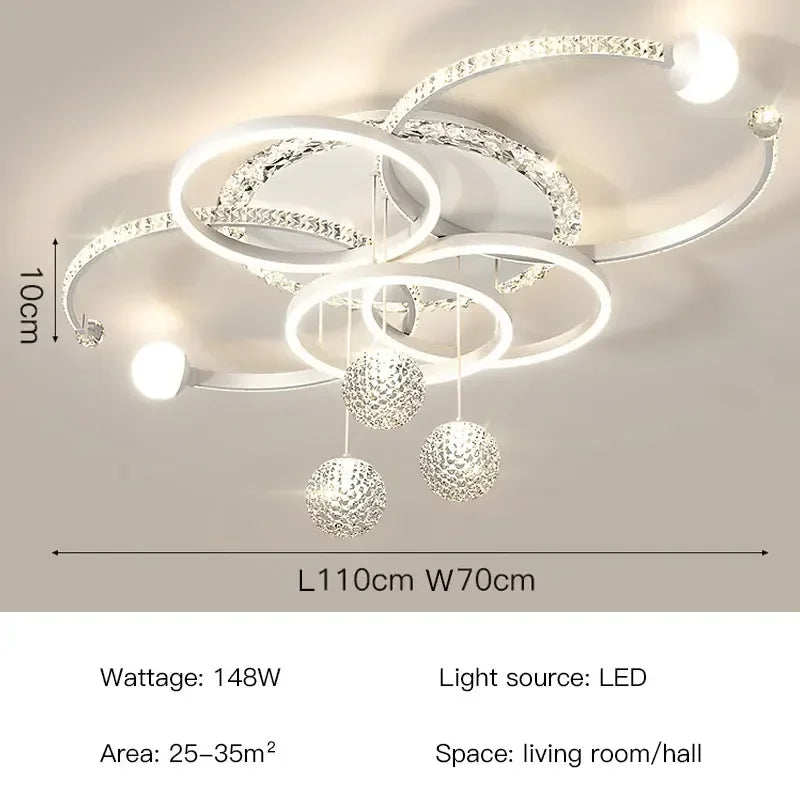 Nordic Circle Living Room Led Chandeliers For Kitchen Resturant Hanging Lamp Modern Intelligent Decoration Ceiling Pendant Lamps