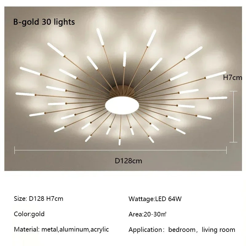 Modern Spiral Firework Led Chandelier Lighting Living Dining Room Ceiling Lights Luminaria Home Decor Bedroom Loft Dimmable Lamp