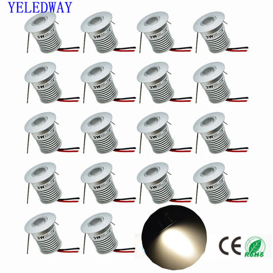 3W Mini Spot Lights Indoor LED Spotlight 12V 24V Dimmable 30mm Cutout Recessed Downlight Ceiling Lamp Showcase Display Lighting