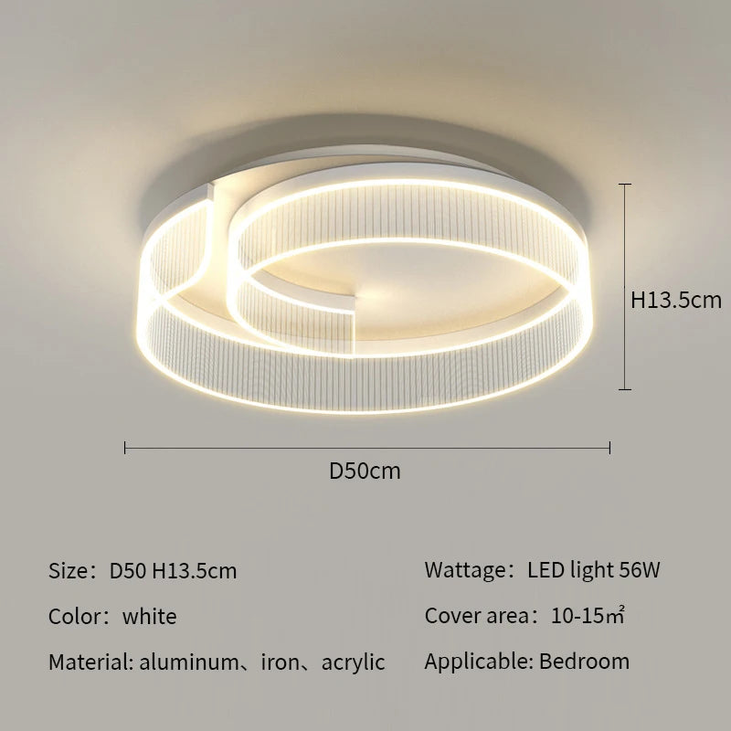 Modern Creativity Round Led Ceiling Lights Simple Light Luxury Acrylic Bedroom Lamp Lighting Study Room Luster Lamps Fixtures