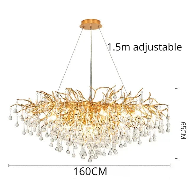 Ceiling Light Chandelier Modern Hotel Bedroom Dning Room Living Room Home Interior Glossy Led Gold Luxury Chandelier