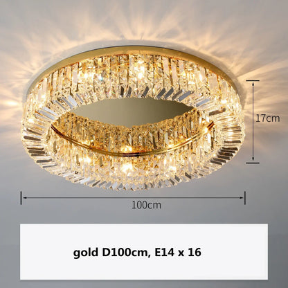 Modern Crystal Ceiling Light for Dining Room Led Chandeliers Lighting Gold Pendant Lamp Living Room Decoration