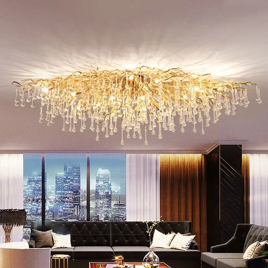 Ceiling Light Chandelier Modern Hotel Bedroom Dning Room Living Room Home Interior Glossy Led Gold Luxury Chandelier