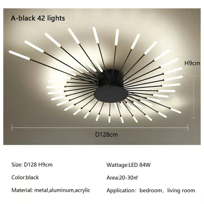 Modern Spiral Firework Led Chandelier Lighting Living Dining Room Ceiling Lights Luminaria Home Decor Bedroom Loft Dimmable Lamp